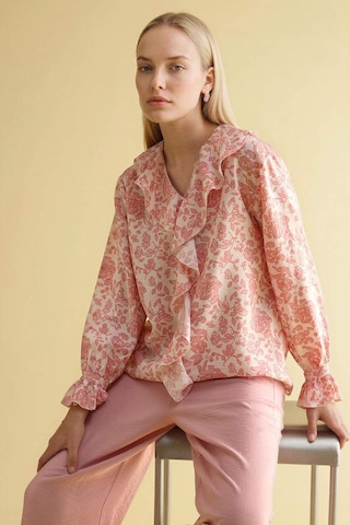 Defacto Desenli Uzun Kollu Bluz G8784ax26smpn111 Pembe-pn111
