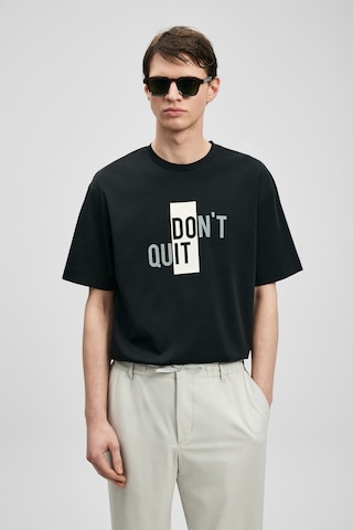 Lufian Carl Modern Grafik T- Shirt Siyah Siyah 111020285100100