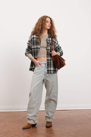 DeFacto Kareli Flanel Uzun Kollu Oduncu Gömlek R3725AZ24WNKH117 Haki