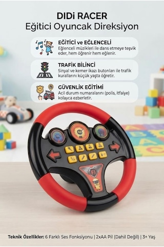 Eğitici Sesli Direksiyon Minik Sürücülerin Eğlenceli Yol Arkadaşı 70170008