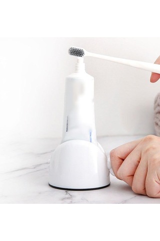 Kırmızı Banyo Aksesuarları Seti Haddeleme Diş Macunu Sıkacağı Tüp Diş Macunu Dağıtıcı Temizleyici Sıkacağı Diş Macunu Tutucu