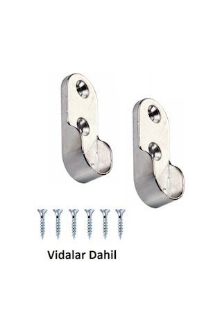 Oval Gardrop Askı Aparatı Nikel Flanş 2 Adet + Vida Oval Gardrop Askı Aparatı Nikel Flanş 2 Adet + Vida