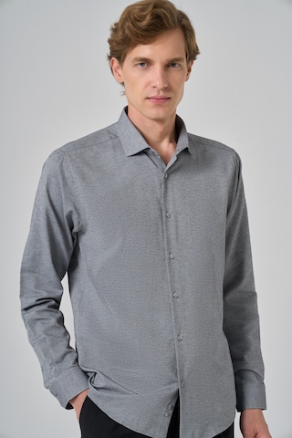 Morven Erkek Gri Slim Fit İtalyan Yaka Gömlek 25mc004069100 Gri Gri