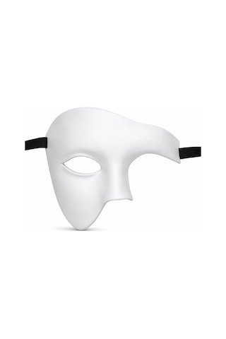 Beyaz Yarım Erkek Maske Phantom Parti Balo Maskesi Yetişkin
