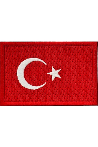 Türk Bayrağı Patch Kırmızı Nakış