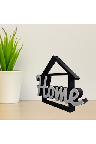Biyoplastik Retro Home Yazısı Home Yazılı Dekoratif Obje,dekoratif Home Siyah-beyaz Biblo Dekor