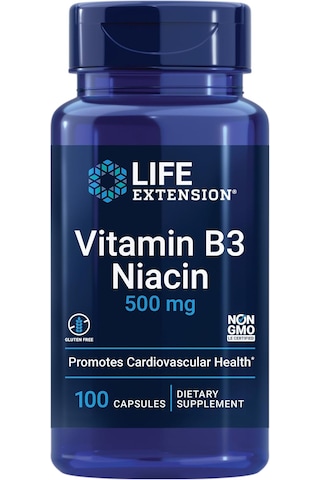 Life Extension Vitamin B3 Niacin 500 Mg 100 Capsules Aromasız
