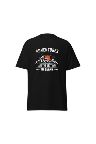 Wildstyle Adventures Are The Best Way To Learn Baskılı Kamp Doğa Unisex Pamuklu Tişört Siyah