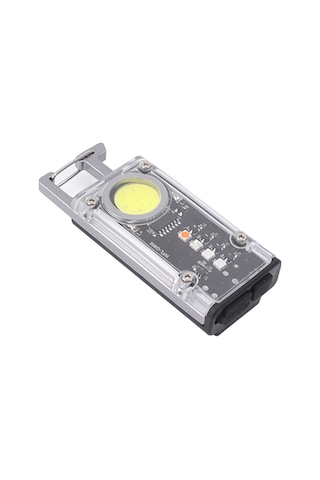 Yaozixa Alüminyum Mini Cob Çalışma Lambası - 1500 Lümens 8 Aydınlatma Modu - Manyetik Tabanlı Çanta Anahtarı - Usb Şarjlı Fener Gümüş Diğer