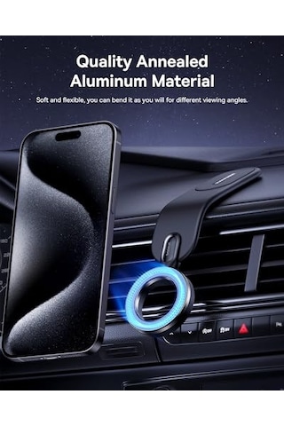 Baseus C02 Go Manyetik Araç Telefonu Tutacağı, 360 Dönebilen Mobil Tutucu, Apple iPhone Uyumlu 15 Pro Max İçin Ultra Güçlü Mıknatıslı Bükülebilir Tasarım Araç Telefonu Tutacağı, Samsung S24 Ultra