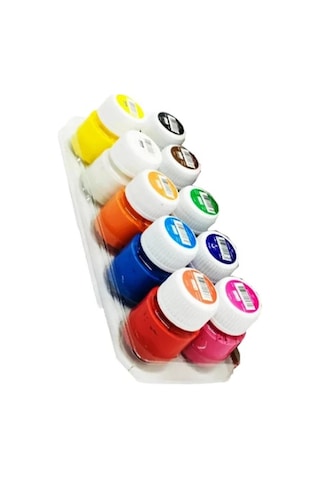 10 Renk Guaj Boya Seti 25x35 Tuval İpek Fırça Seti 10x20 Ml Çok Renkli
