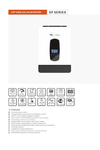 Uretech 3.8kw Tam Sinüs Akıllı Mppt İnverter 24v-220v 3800watt