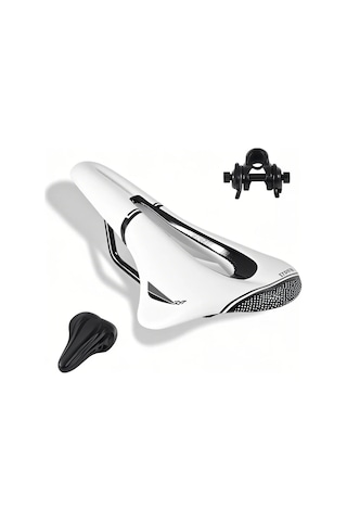 Yaozixa West Bıkıng Bisiklet Saddle Seti: Konforlu Yol Bisikleti Jantı, Yağmurluklu Pu Materyal, Beyaz-siyah Çok Renkli