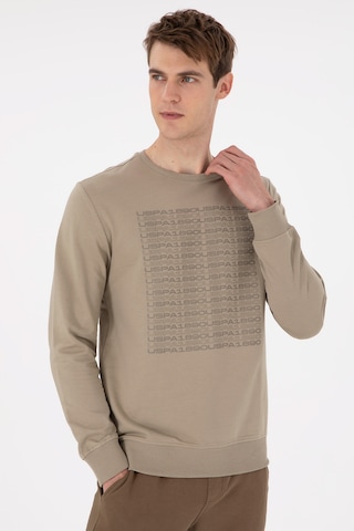 U.S. Polo Assn. Erkek Regular Fit Bisiklet Yaka Açık Haki Sweatshirt 50293461-VR183