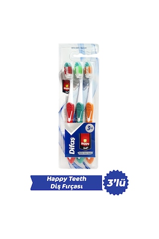 Happy Teeth Diş Fırçası Orta Sert 3'lü