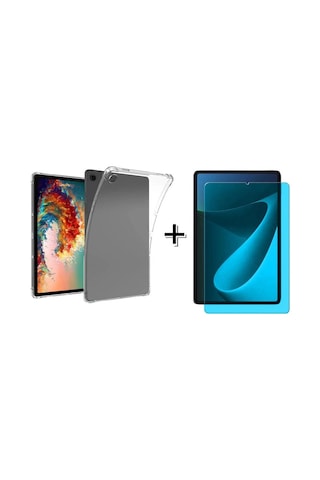 Forzacase Samsung Galaxy Tab A11 8.7 Uyumlu Anti Shock Silikon Kılıf + Nano Ekran Koruma Filmi Fc014 Silikon