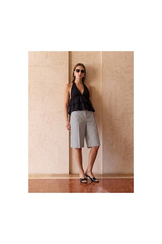 Dilvin 33017 Lyocell Halter Top-siyah-16459