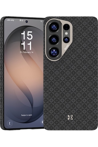 Galaxy Uyumlu S26 Ultra Uyumlu Kılıf M-safe Özellikli Benks Armorair Armorgrid Serisi Kevlar Kapak Siyah Siyah