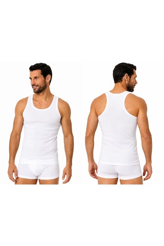 Namaldı Erkek Ribana Rambo Atlet 3'lü Paket - %100 Pamuk Sporcu Atlet 3 Adet Beyaz