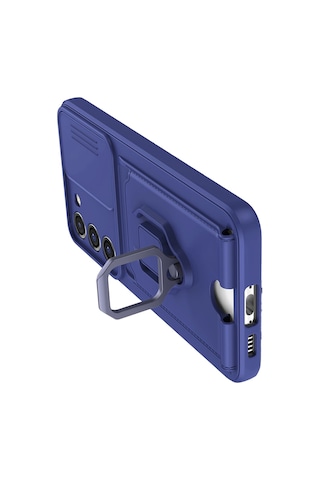 Newface - 837 - Samsung Galaxy Uyumlu S23 Plus Kılıf Zuma Kartvizitli Yüzüklü Silikon - Csmo-tex - - Lacivert