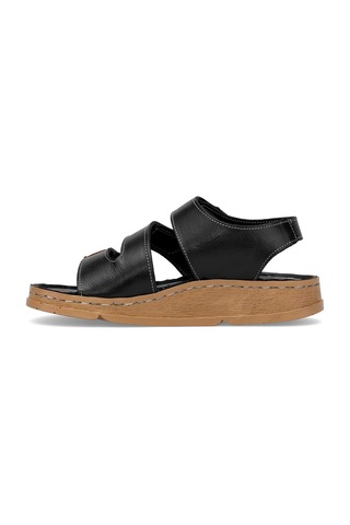 Mammamia D25ys-2450 Kadın Hakiki Deri Düz Sandalet Siyah Siyah