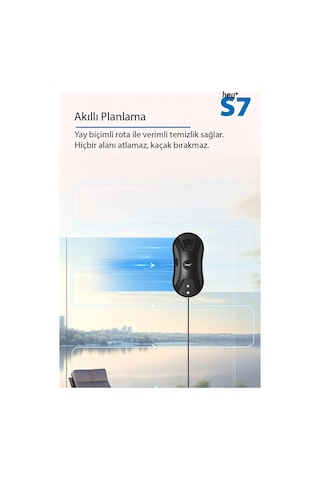 Hey+ Cam Silme Robotu Cam Temizleme Robotu Su Püskürtme Özellikli S7 Açık Gri