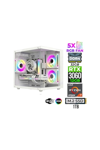 Xaser Mage X120-10SC-014EU R7-5700X 32 GB 1 TB M.2 Nvme SSD 12 GB RTX3060 Masaüstü Oyuncu Bilgisayarı