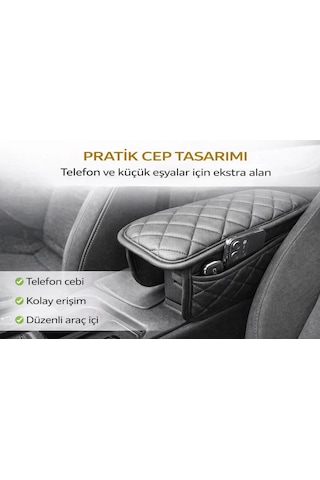 Volkswagen Taigo Kapitoneli Araç Kolçak Kol Dayama Minderi Siyah Fs