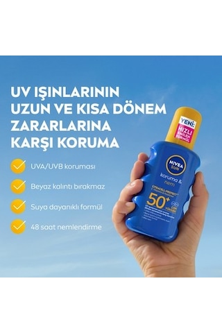 200ml Suya Dayanıklı Yüksek Güneş Koruyucu Ve Nemlendirici Sprey