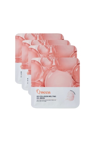 Bio Collagen Melting Gel Mask Kolajen & Hyaluronik Asit Nemlendirici Yüz Maskesi 4'lü Paket