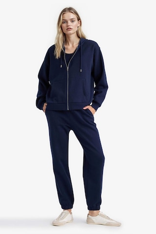 Defacto Relax Fit Kapüşonlu Basic Düz Kalın Fermuarlı Sweatshirt C1809ax25aunv251 Lacivert