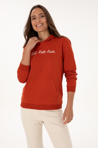 U.S. Polo Assn. Kadın Kiremit Kapüşonlu Sweatshırt 50313559-VR031