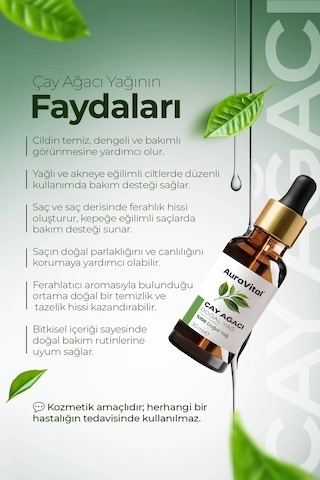 Çay Ağacı Yağı 30 Ml % 100 Saf Ve Doğal 30 ML