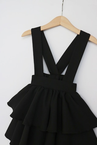 Kız Çocuk Helen Siyah Askılı Kat Kat Bağlama Jile Elbise