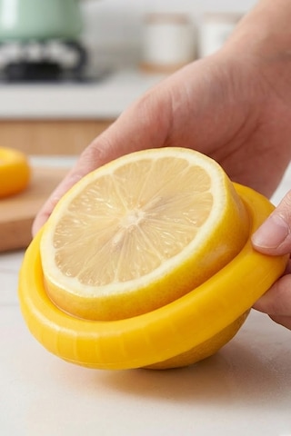 Thentech Kesik Meyve Sebze Saklama Kabı Silikon Streç Kapak Limon Tasarımlı Hava Almaz Koruyucu Diğer