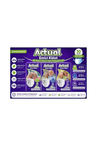 Actual Emici Külot Yetişkin Bezi L - Large 240 Adet