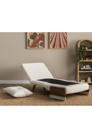 Pafu Cosmo Tekli Katlanır Yataklı Koltuk - Teddy Beyaz Beyaz