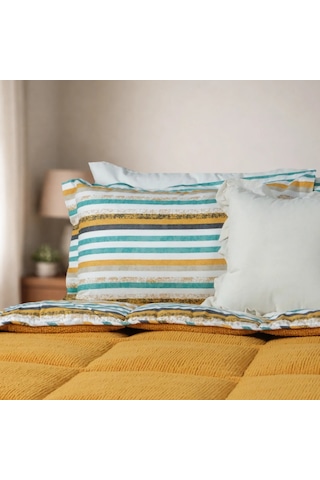 Sherpa Comforter Çift Kişilik Uyku Seti - Turuncu