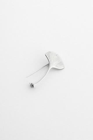 Gelincik 18 Ayar Beyaz Altın Kaplama Gümüş Broş Beyaz Altın Kaplama