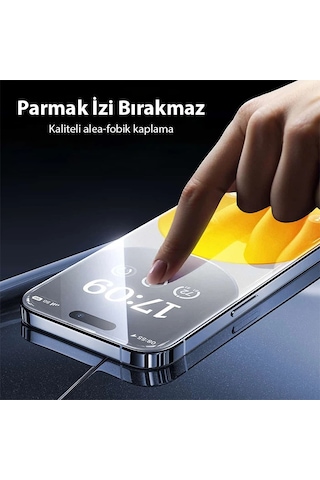 Baseus Crystalline Apple, Uyumlu iPhone 15 Hd Tempered Full Koruma Cam Ekran Koruyucu- 5775
