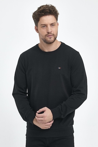 Erkek Siyah-antrasit Bisiklet Yaka Nakış Detaylı Regular Fit 2'li Sweatshirt Mmtlce70-2 001