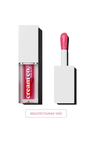 Cream Co. Lip Oil Gloss Parlatıcı Nemlendirici ve Besleyici Dudak Bakım Yağı Raspberry