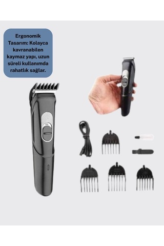 Taşınabilir Şarjlı Saç Sakal Tıraş Makinesi 3 Taraklı Sessiz Ve Ergonomik 1 - 2 Saat