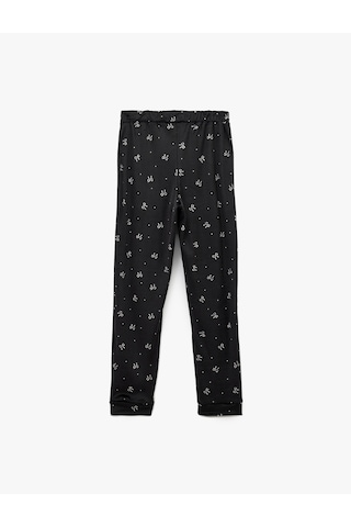Koton Beli Lastikli Rahat Kalıp Fiyonk Baskılı Pijama Altı Siyah Desenli 6wlk40079mk Siyah Desenli