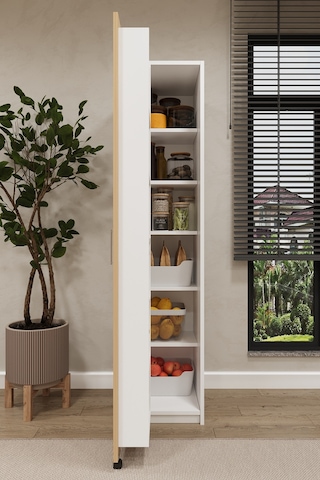 Asra Trend Çok Amaçlı Kiler Dolabı MK-19 %100 MDF Erzak Organizer Dolabı Karina