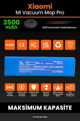 Xiaomi Mop Pro STYTJ02YM 3500mAh Robot Süpürge Bataryası