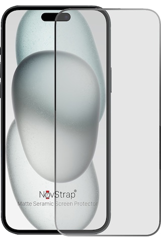 Novstrap Apple iPhone 15 Uyumlu Plus İle Ekran Koruyucu Mat Seramik Nano Esnek Cam