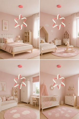Yalven Led Sarkıt Avize Çocuk Odası Günışığı Pembe