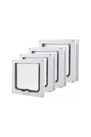 Geekyou Kedi Köpek İçin İki Yönlü Giriş Çıkış Kapısı, Abs Malzeme, 20x19x2cm Beyaz, Evcil Hayvan Erişim Aracı