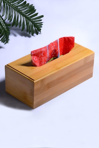 Bambu Kağıt Peçetelik - Bambu Kağıt Mendil Kutusu - Minimalist Bambu 22 X 19 Çok Renkli